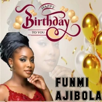 Happy birthday card with picture and name โพสต์บน Instagram template