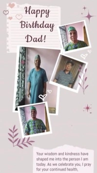 Happy birthday card with picture collage Tampilan Digital (9:16) template