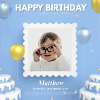 Happy Birthday Celebration สี่เหลี่ยมจัตุรัส (1:1) template