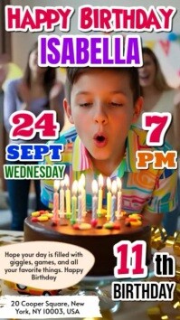 Happy Birthday Celebration For Kids Instagram Story And Reels Template