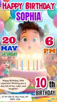 Happy Birthday Celebration for Kids Instagram Story And Reels Template