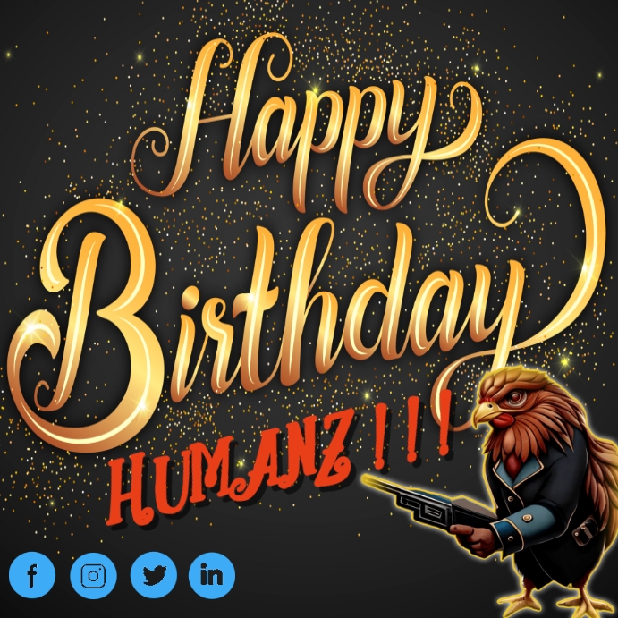 happy birthday chicken poster template