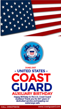 Happy Birthday Coast Guard Auxiliary Instagram-verhaal template