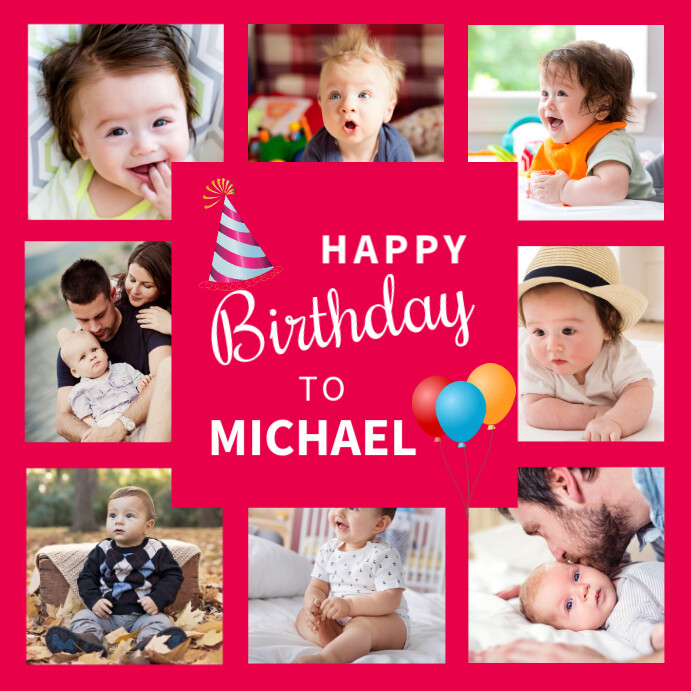 Happy Birthday Collage Template Instagram-opslag