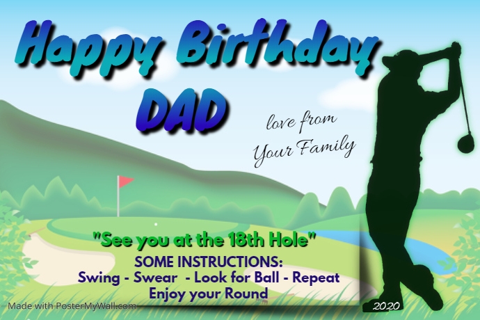 Modele Papa Joyeux Anniversaire Golfeur Postermywall Modele Papa Joyeux Anniversaire Golfeur Postermywall