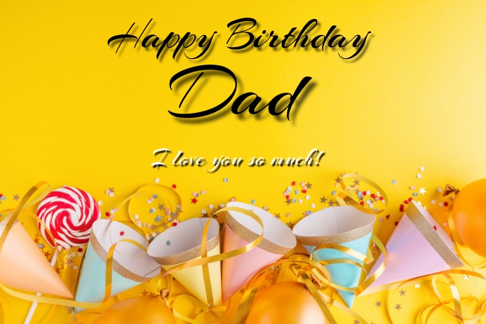 happy birthday dad poster design โปสเตอร์ template