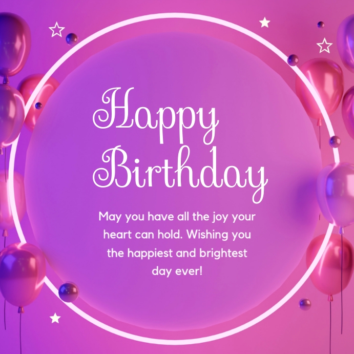 Happy birthday day โพสต์บน Instagram template