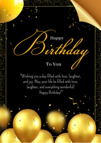 Happy birthday A4 template