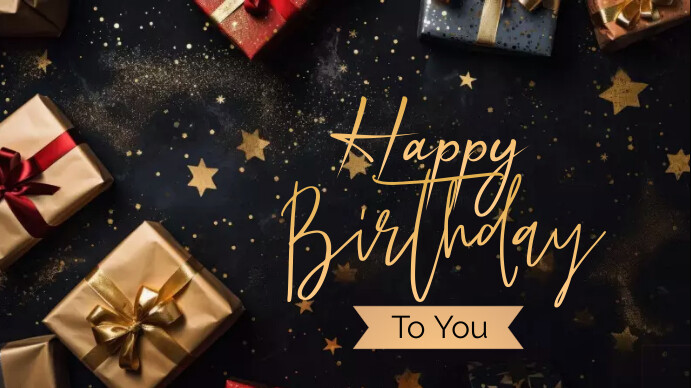 happy birthday Digital na Display (16:9) template