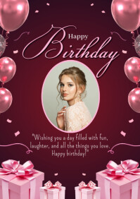 Happy birthday A4 template