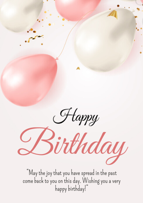 Happy Birthday A4 template