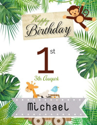 Happy Birthday Flyer (format US Letter) template