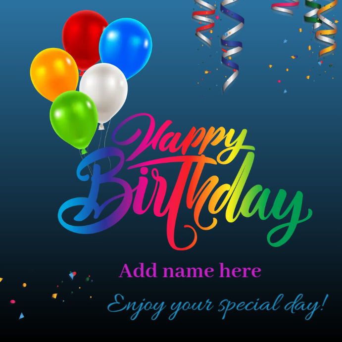 Happy Birthday Wpis na Instagrama template
