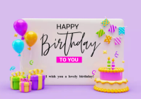 free editable birthday cards templates Postcard