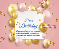 Rectangle Bday Card Happy Birthday Large Rectangle Template | PosterMyWall