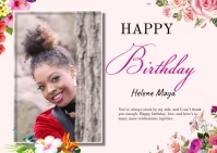 happy birthday design template A6