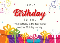 happy birthday Postcard template