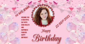 Pink Birthday Greeting Рекламное объявление Facebook Template