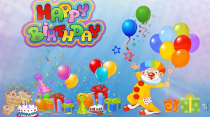 Blå Birthday Celebration Digital Display Template