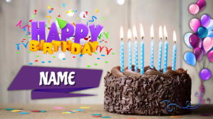 Grey Birthday Celebration Цифровой дисплей Template