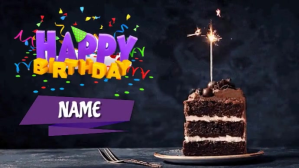 Black Birthday Desktop Wallpaper Digital Display Template