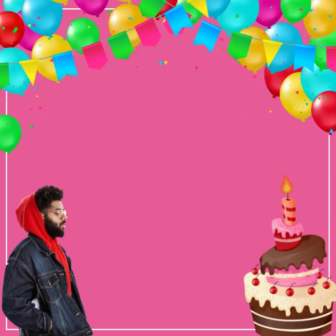 Happy Birthday Square (1:1) template