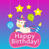 粉色 Happy Birthday Instagram Post Template