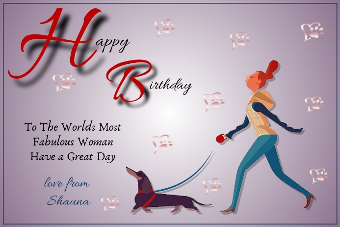 Happy Birthday Dog Mom Poster template