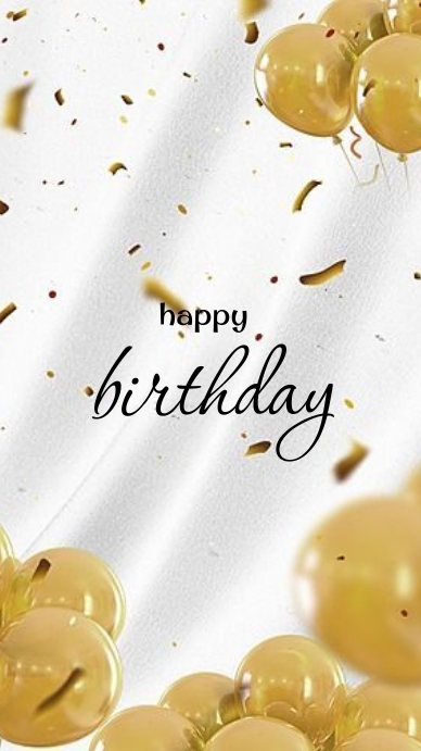 happy birthday elegant gold template Instagram Story