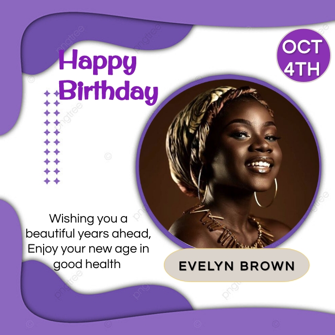 Happy Birthday Evelyn Square (1:1) template