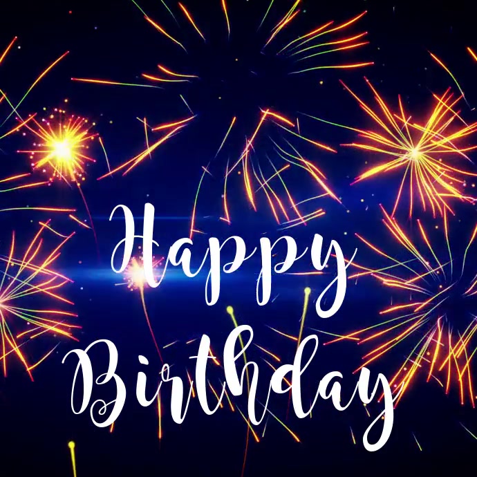 Happy birthday fireworks video Сообщение Instagram template