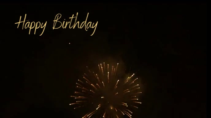 Happy birthday fireworks zoom background Pagtatanghal (16:9) template