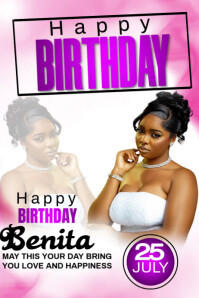 happy birthday flyer Poster template