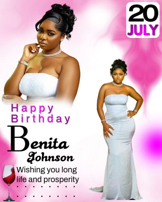 happy birthday flyer Instagram Portrait template