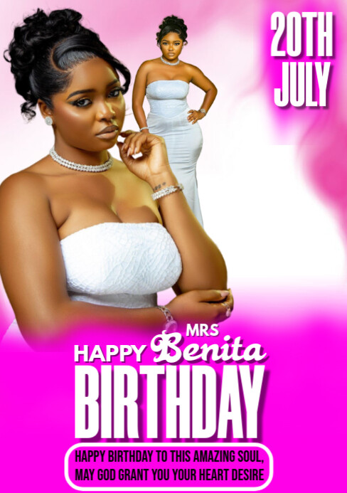 happy birthday flyer A5 template