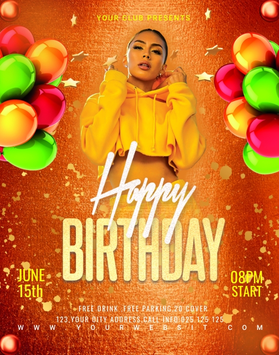 happy birthday flyer Template PosterMyWall