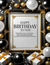Happy Birthday Flyer Online Greeting Card template