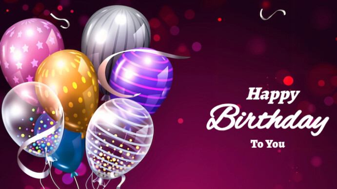 Happy birthday flyer template Digitale Vertoning (16:9)