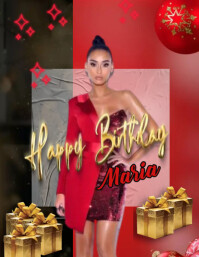 HAPPY BIRTHDAY BLACK AND GOLD FLYER Template | PosterMyWall