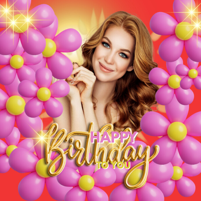 Happy birthday gold instagram post Template | PosterMyWall