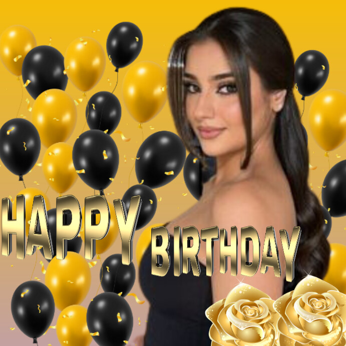 HAPPY BIRTHDAY GOLD  INSTAGRAM POST template