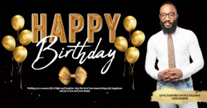 Happy birthday gold template Obraz udostępniany na Facebooku