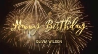 Happy Birthday Golden Fireworks Video Digital Display (16:9) template
