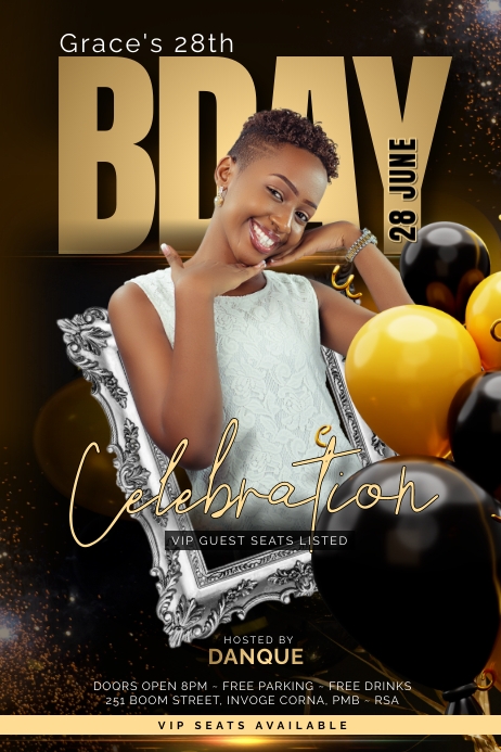 Happy Birthday Grace Poster template