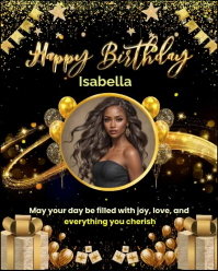 happy birthday greeting card Instagram Portrait template