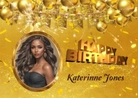 happy birthday greeting card Postcard template