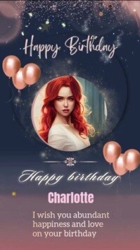 happy birthday greeting card Historia de Instagram template