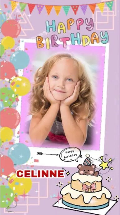 happy birthday greeting card Instagram Reel template