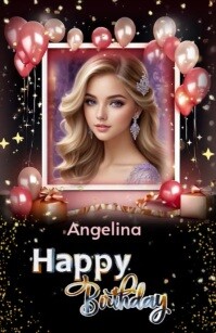 happy birthday greeting card Tabloid template