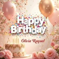 happy birthday greeting card Instagram Post template